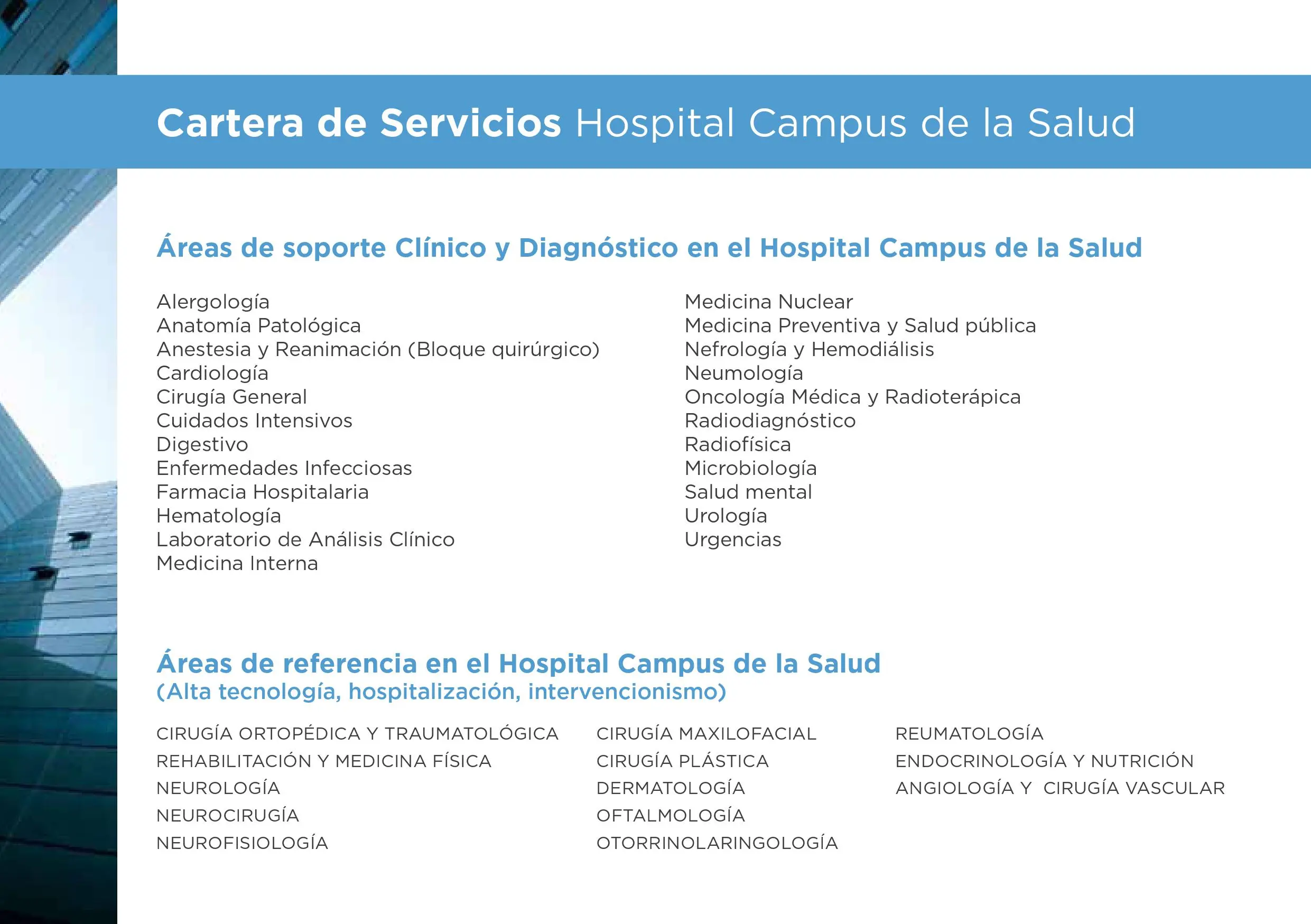 cartera de servicios hospital campus de la salud - Qué es una cartera de servicios de un hospital