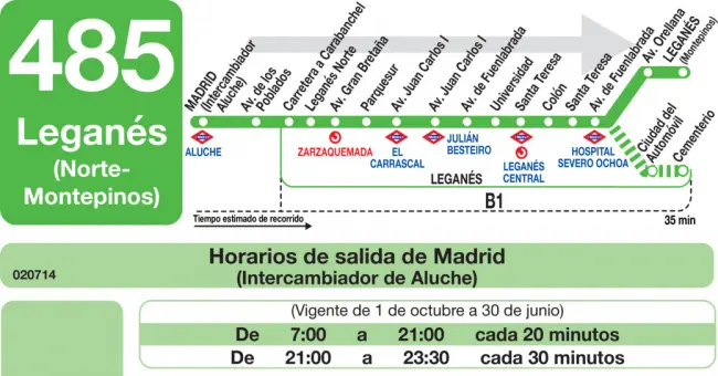 autobus aluche campus de leganes - Qué línea va a Leganés